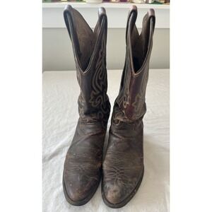 VTG MENS JUSTIN COWBOY BROWN BOOTS SIZE 7D